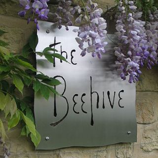 bespoke stainless steel house sign by sculpsteel