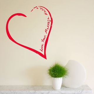 your heart on the wall sticker by the bright blue pig