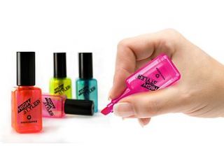 'nail varnish' highlighter pens by little ella james