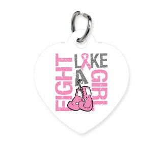 Fight Like a Girl Breast Cancer Pet Tag by hopeanddreams