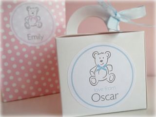 beau bear personalised stickers by lila's party