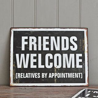 'friends welcome' wall sign by primrose & plum