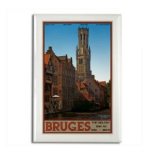 The Bruges Belfry Rectangle Magnet by AdventureTravelArt