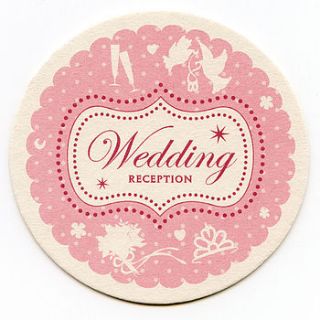 wedding reception coasters by aliroo