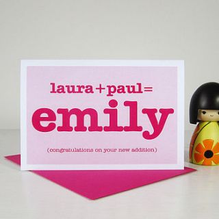personalised baby card by mrs l cards