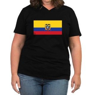 Ecuador Flag T Shirts Womens Plus Size V Neck Dar by ecuador_flag