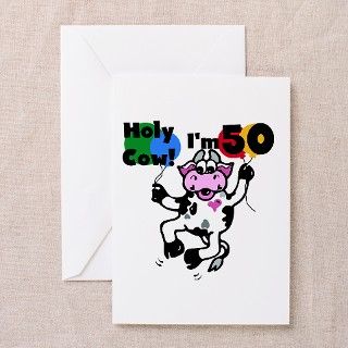Holy Cow Im 50 Greeting Cards (Pk of 10) by peacockcards