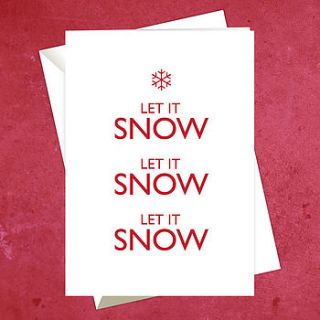 let it snow christmas card by a is for alphabet