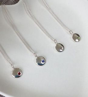 silver birthstone necklace by suzy q
