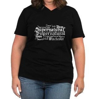 Supernatural Womens Plus Size V Neck Dark T Shirt by SamsPlaceApparel