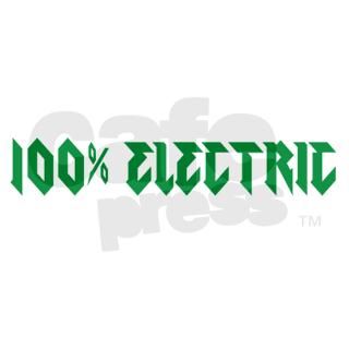 100% Electric Green Bumper Sticker by Electric_Vehicle_EV_Sticker_Shop