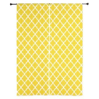 Yellow Quatrefoil Pattern 84" Curtains by mcornwallshop