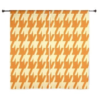 Orange Sherbert Houndstooth Curtains by powderroomperfect