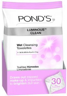 Pond's Luminous Clean Wet Towelettes, 30Count  Facial Cleansing Cloths And Towelettes  Beauty