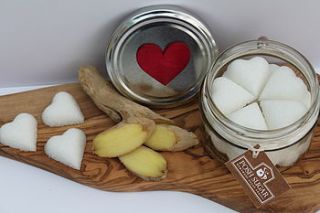 ginger flavoured heart shaped sugar by posh sugar