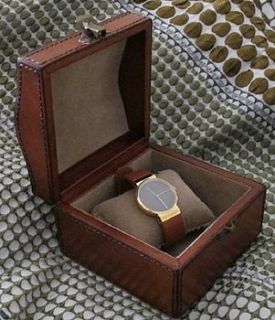 leather watch box small by ginger rose