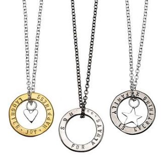 personalised hugs charm necklace by chambers & beau