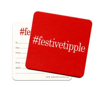 hashtag festive tipple invitations by aliroo