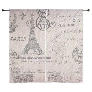 vintage paris eiffel tower scripts 60 Curtains by ADMIN_CP62325139