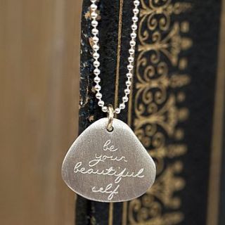 personalised handwritten message pendant by between you & i