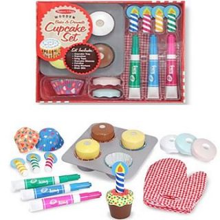 wooden bake & decorate cupcake play set food by ziggy pickles kids