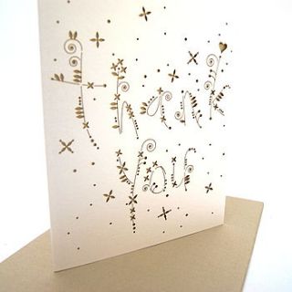 laser cut thank you card by the hummingbird card company