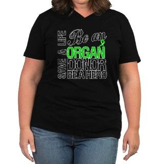Be an Organ Donor Womens Plus Size V Neck Dark T  by gifts4awareness