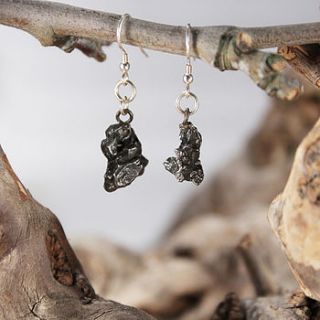 genuine stellar meteorite earrings by prehistoric presents