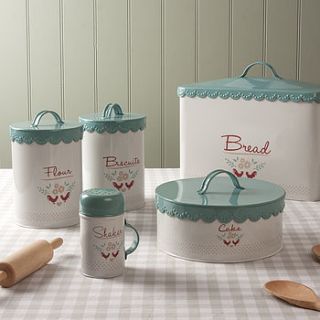 vintage style enamel kitchen storage tins by the contemporary home