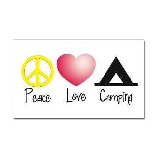 Peace, Love, Camping Rectangle Decal by shakeoutfitters
