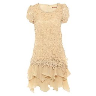 crochet lace tiered dress by jolie moi