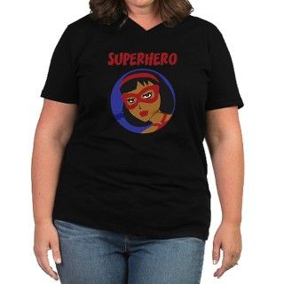 Retro Superhero Julie Womens Plus Size V Neck Dar by toxiferous