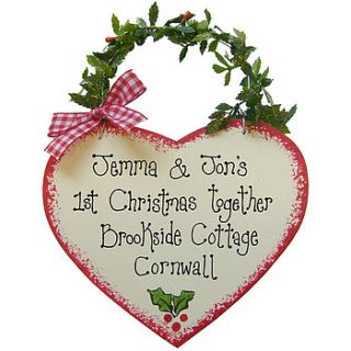 personalised classic christmas sign by country heart