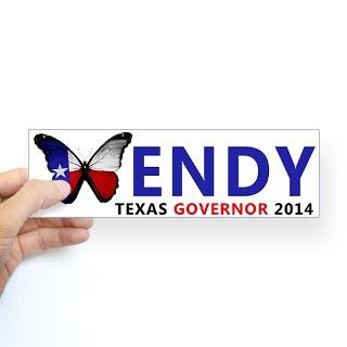 Texas Butterfly Wendy Davis Governor Bumper Sticke by groovygaldesignsondemand