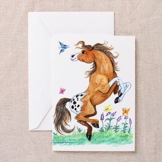 Butterflies and Appy Horse Greeting Cards by cleverpup