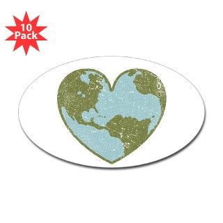 Earth Love Oval Sticker (10 pk) by geekismo