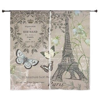 Vintage French Eiffel Tower Curtains by DesignsbyHeatherMyers1