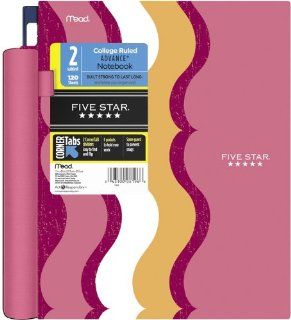 Five Star Advance Style Wirebound Notebook, 2 Subject, 120 Count, College Ruled, Pink (72917) 