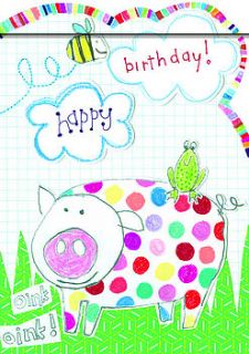 pig birthday card by paper salad