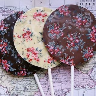 handmade chocolate transfer lolly by the chocolate deli