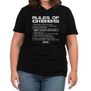 NCIS Gibbs Rules Womens Plus Size V Neck Dark T  by mediaquotes