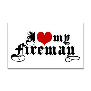 I Love My Fireman Rectangle Decal by snapetees