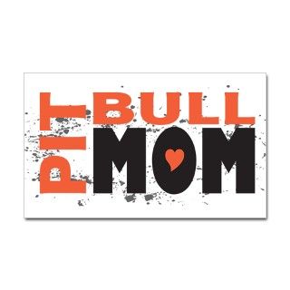 Pit Bull Mom Rectangle Decal by gebe_pit_bull_1