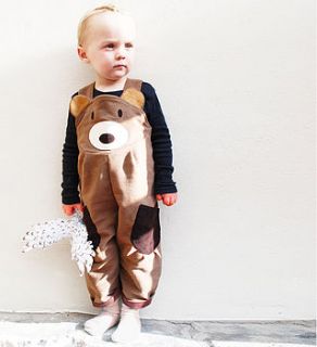 boy's bear dungarees by wild things funky little dresses