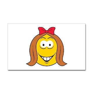 Cute Little Girl Smiley Rectangle Decal by dagerdesigns