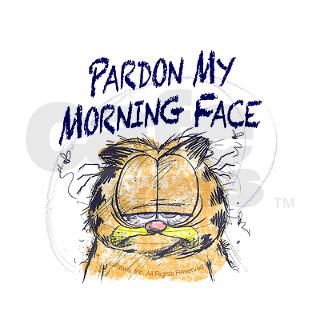 PARDON MY MORNING FACE 3" Lapel Sticker (48 p by garfield