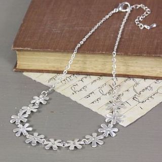 silver daisy and gem necklace by lisa angel