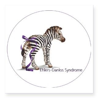 zebra with ribbon Oval Square Sticker 3 x 3 by Admin_CP61668729