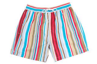 men's beach striped swim shorts by starblu luxury resortwear