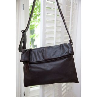 'numpty' dark brown leather bag by 'mimi' by lavender room